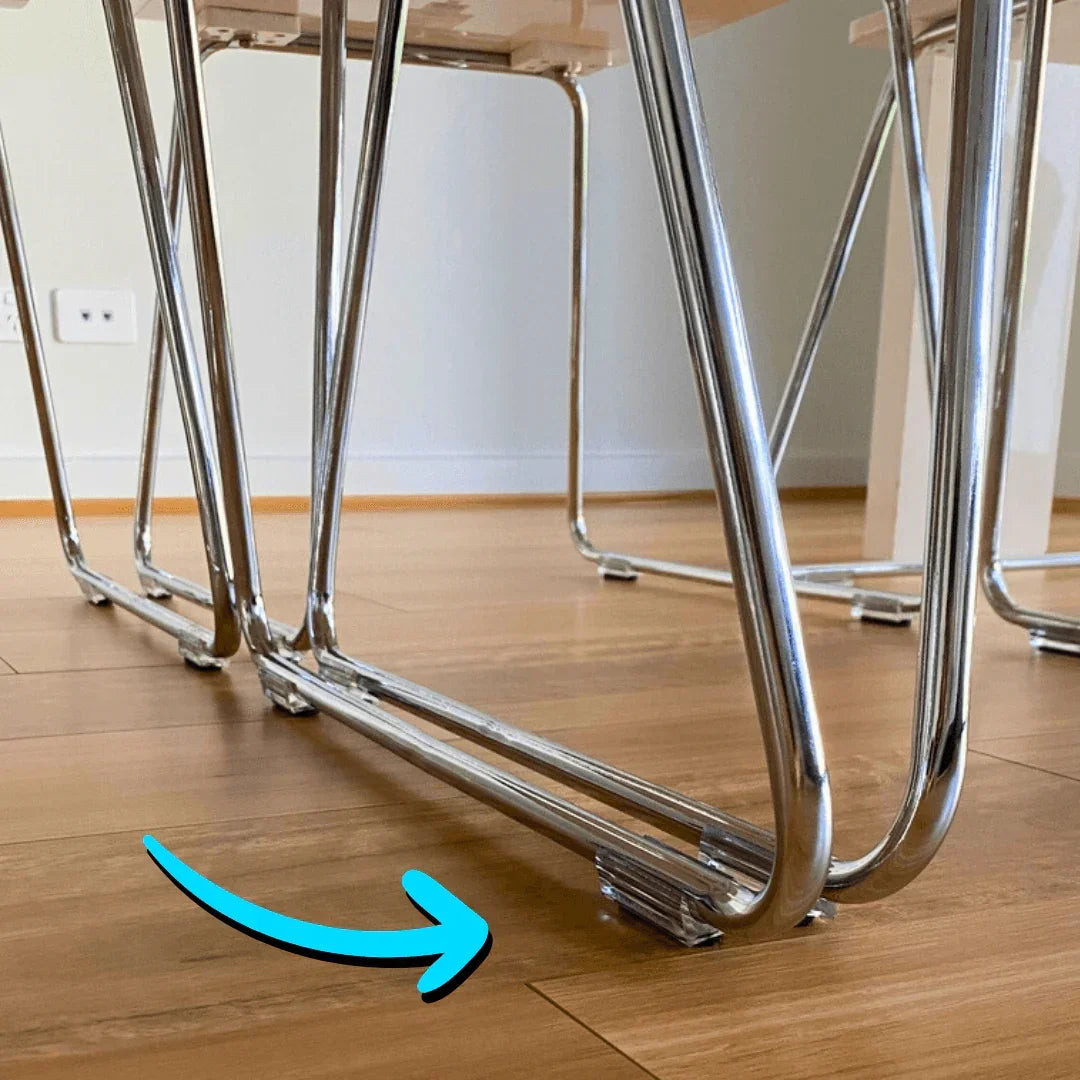 Clear Felt Clip on Sled Chair Glides - Sleigh Chair Glides