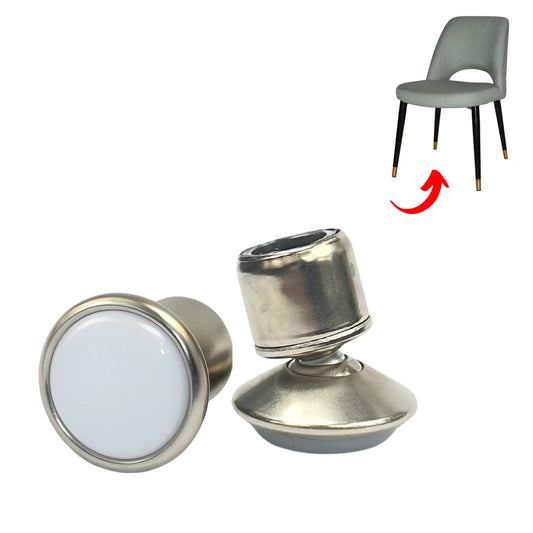 Self-Leveling Vintage Chair Leg Protector – Nickel Plated Swivel Base (NEW) - Chair Caps Australia - www.chaircapsaustralia.com.au