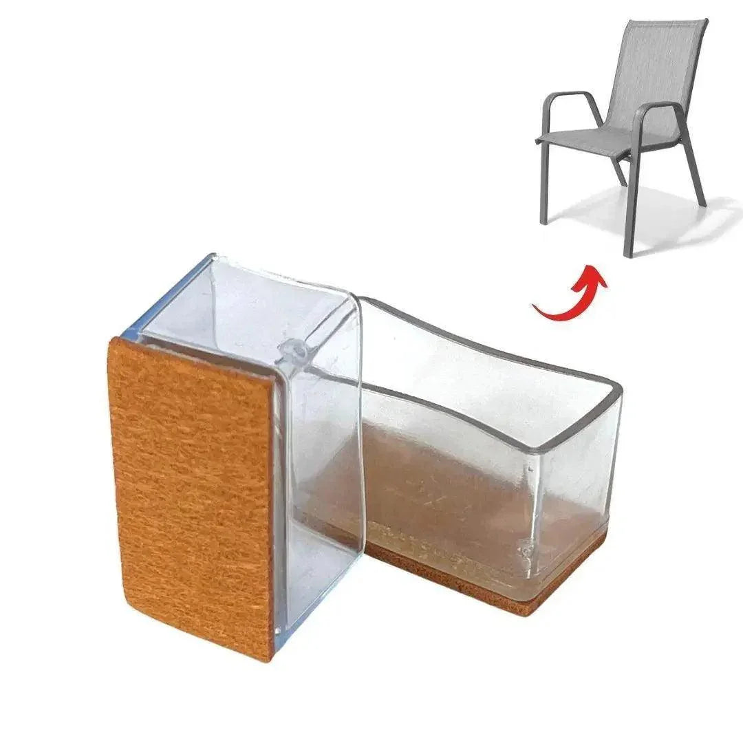 Rectangular Felt Silicone Chair Leg Protectors - Chair Floor Protectors - Chair Caps Australia - www.chaircapsaustralia.com.au
