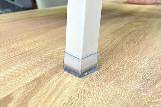 Clear chair leg protector to stop chairs sliding on hard floors