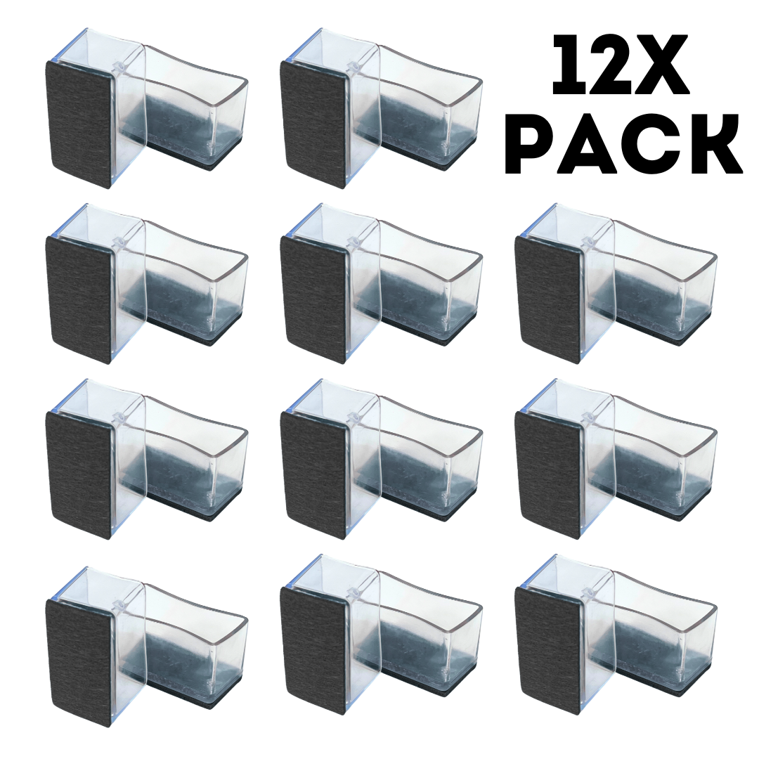 Rectangle Chair Leg Protector Glides - 12x Pack