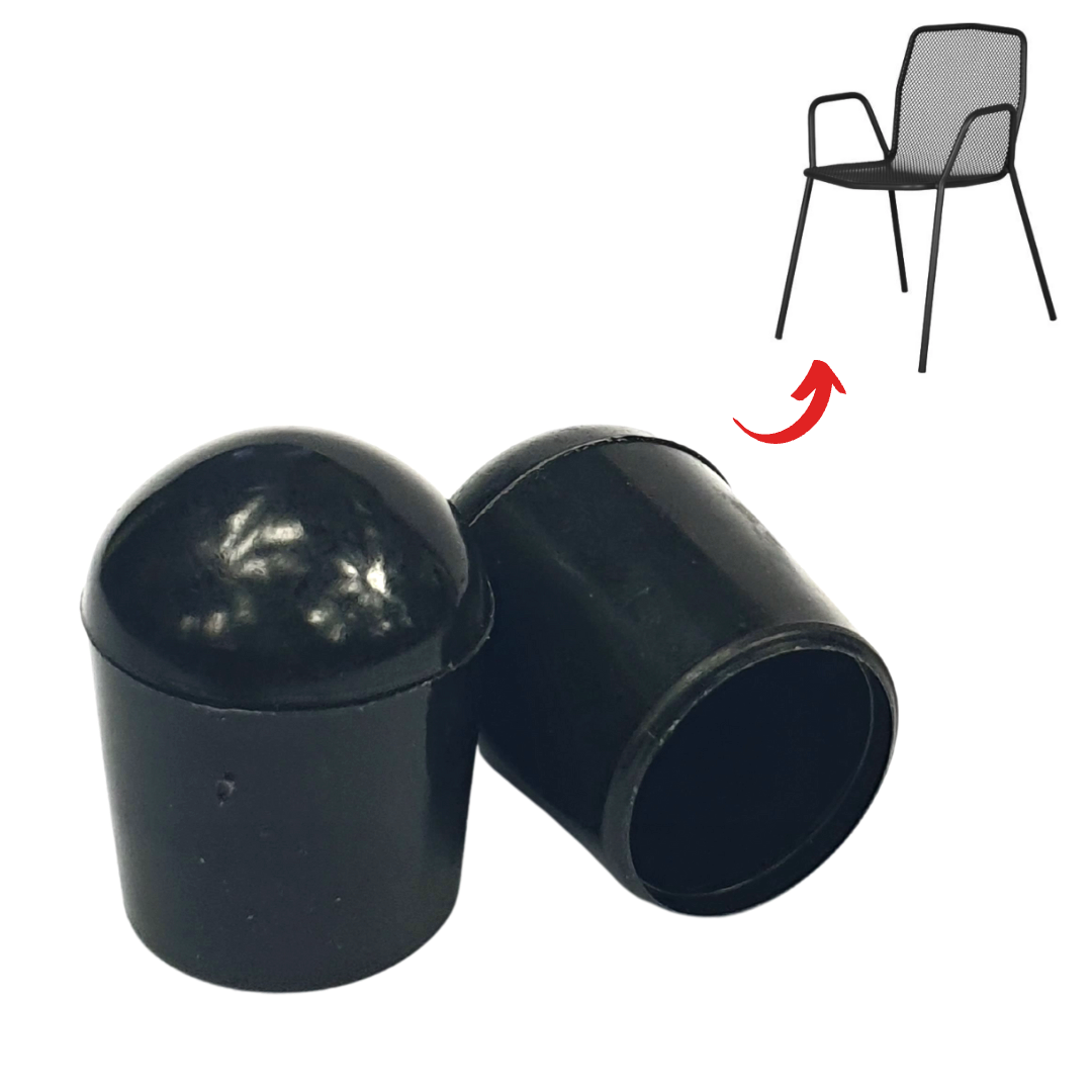 External Domed Black Chair Cap - 13mm