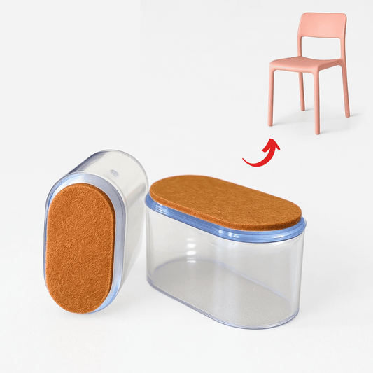(NEW) Oval Silicone Felt Chair Leg Glides (Groovy Slides) - Chair Caps Australia - www.chaircapsaustralia.com.au