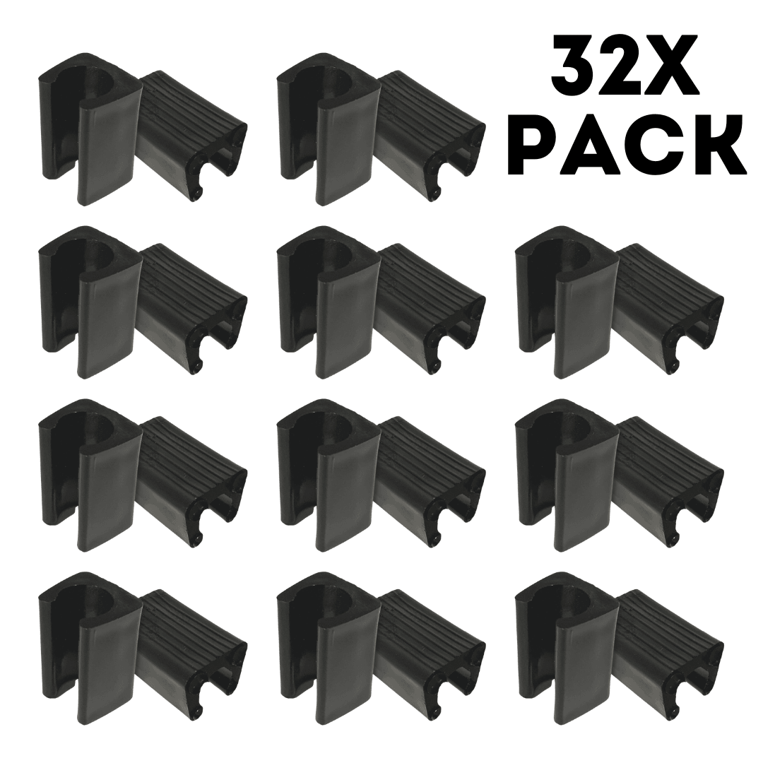 Black Clip-on Sled Chair Glides - 32x Pack