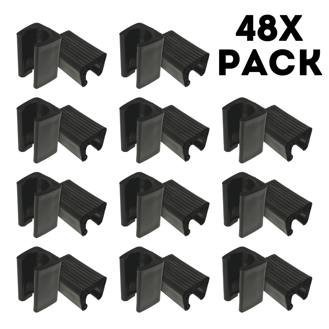 Black Clip-on Sled Chair Glides - 48x Pack