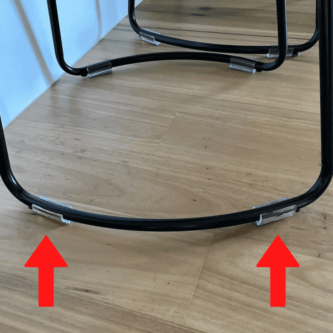 Clear Felt Clip on Sled Chair Glides Sleigh Chair Glides