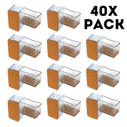 Rectangle Chair Leg Protector Glides - 40x Pack