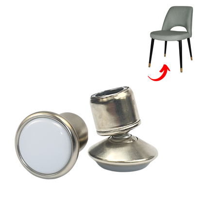 Self-Leveling Vintage Chair Leg Protector – Nickel Plated Swivel Base (NEW) - Chair Caps Australia - www.chaircapsaustralia.com.au