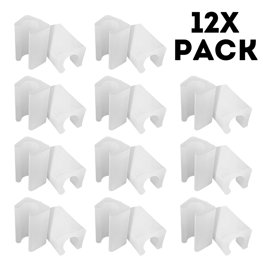 White Clip-on Sled Chair Glides - 12x Pack