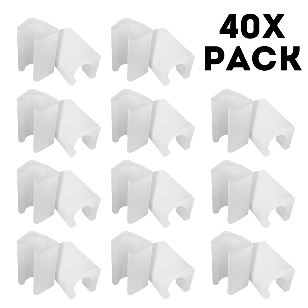 White Clip-on Sled Chair Glides - 40x Pack