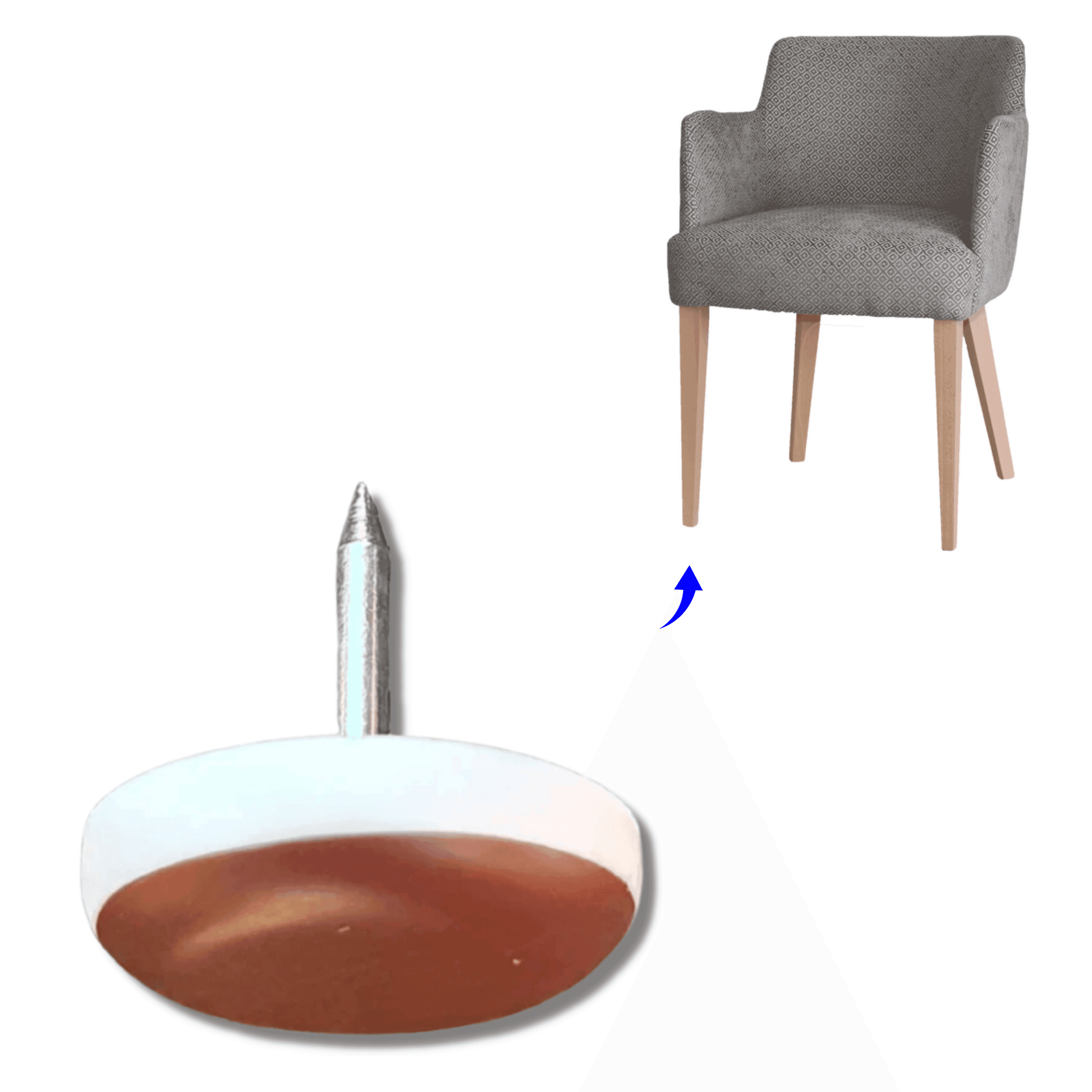 Gecko Tack Glides Furniture Leg Glides - Simple Glides for Carpet - Chair Caps Australia - www.chaircapsaustralia.com.au