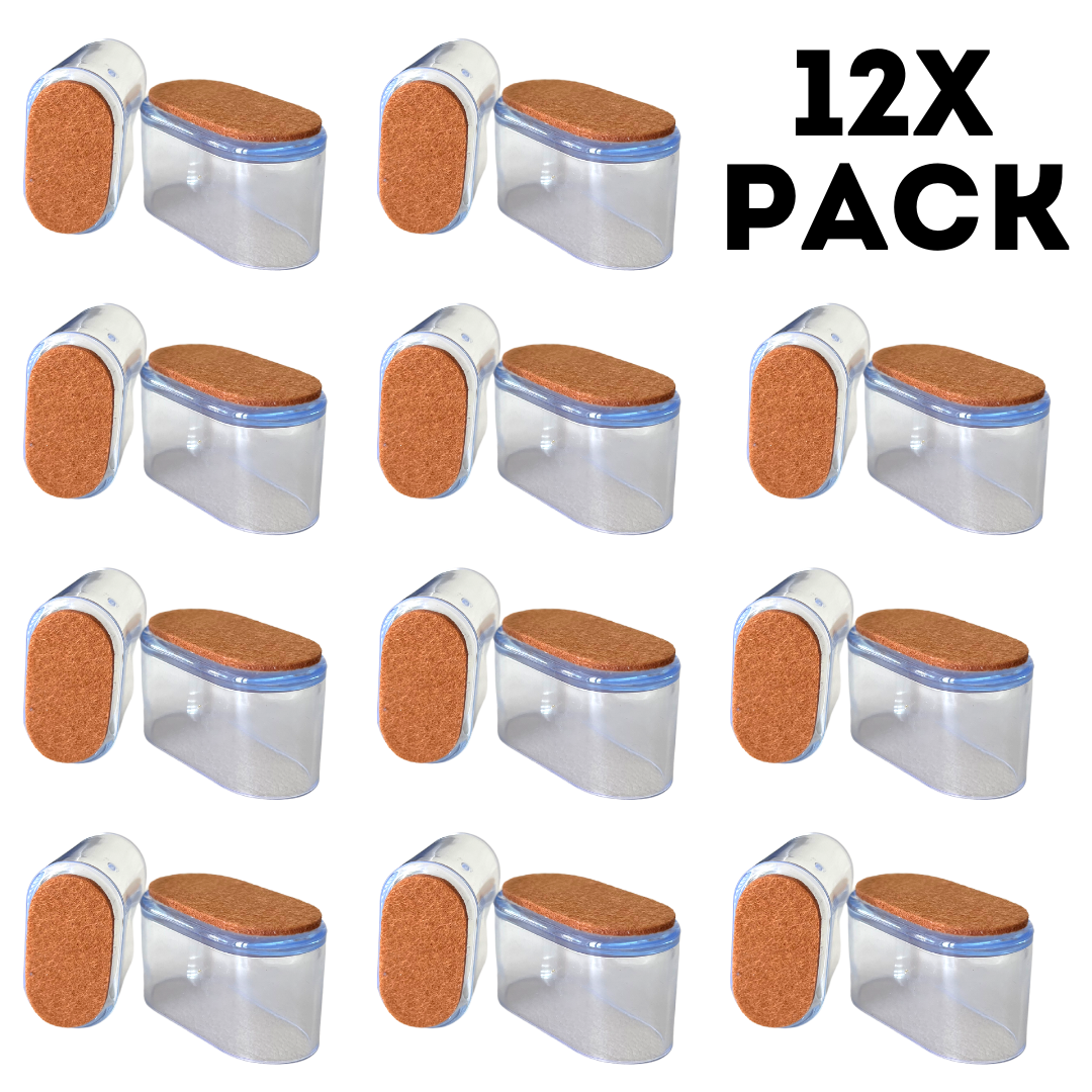 Oval Chair Leg Protector Glides - 12x Pack