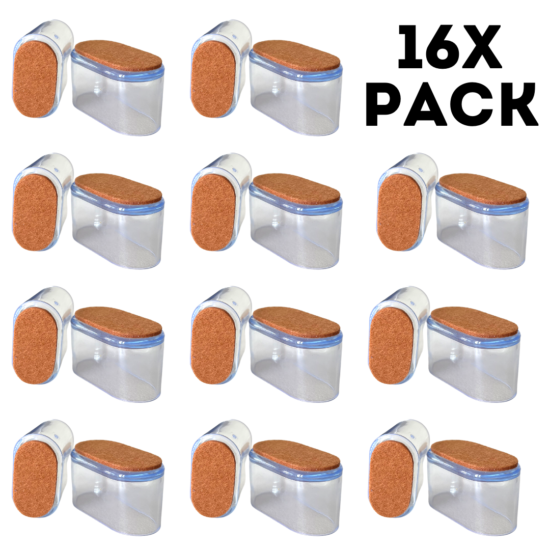 Oval Chair Leg Protector Glides - 16x Pack
