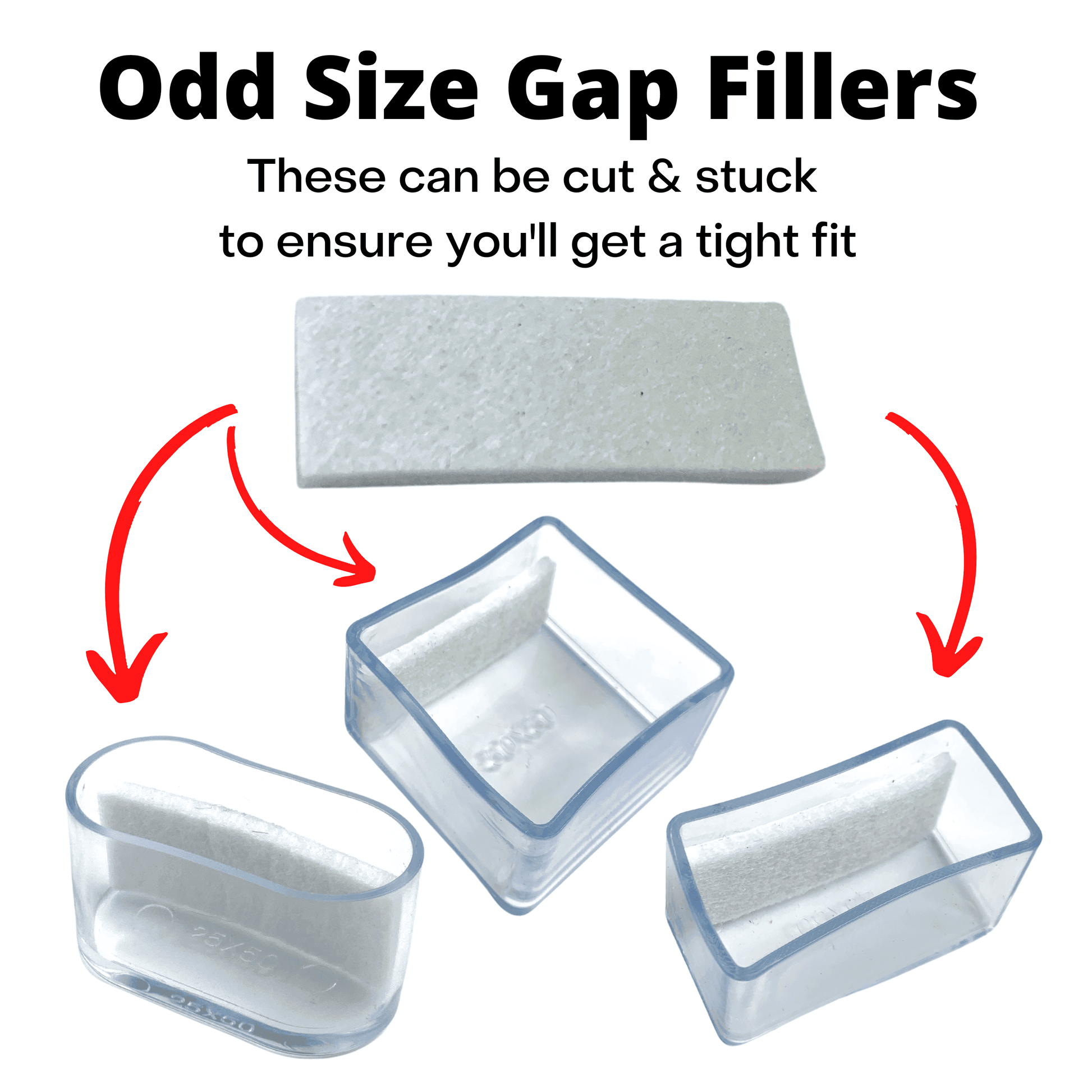 Rectangle Silicone + Felt Filler - Floor Protector - Chair Caps Australia - www.chaircapsaustralia.com.au