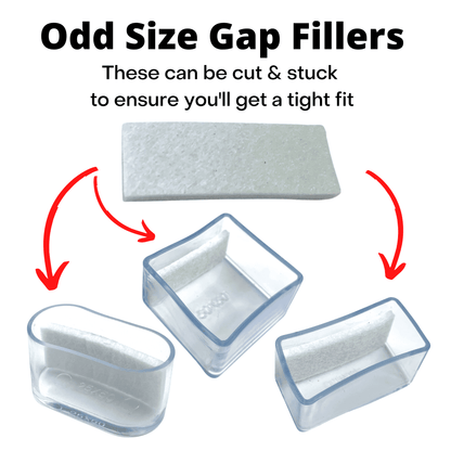 Square Silicone + Felt Filler - Floor Protector - Chair Caps Australia - www.chaircapsaustralia.com.au