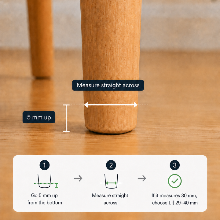 Illustrated guide showing where to measure for a Groovy Flex protector